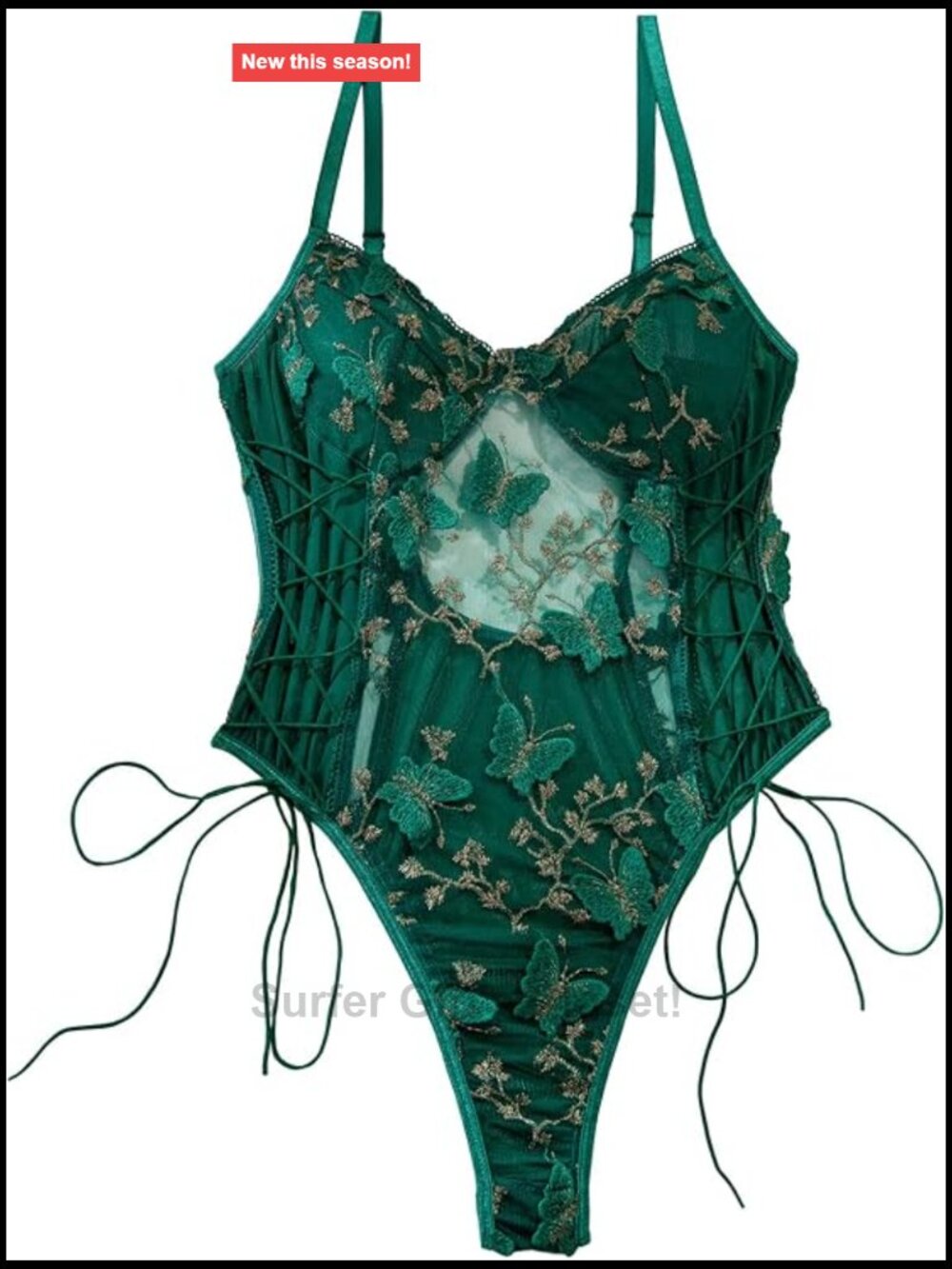Lace Bodysuit Sheer Mesh Halter V Neck Sleeveless Lingerie Top